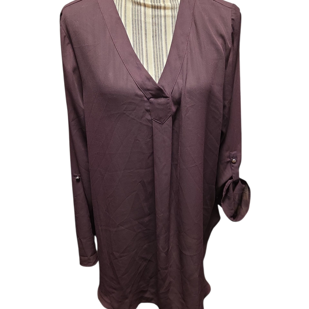 Apt. 9 Deep Purple V-Neck Blouse